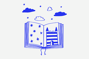 Open Storybook with Castle Doodle, an Object Illustration by Danil Polshin