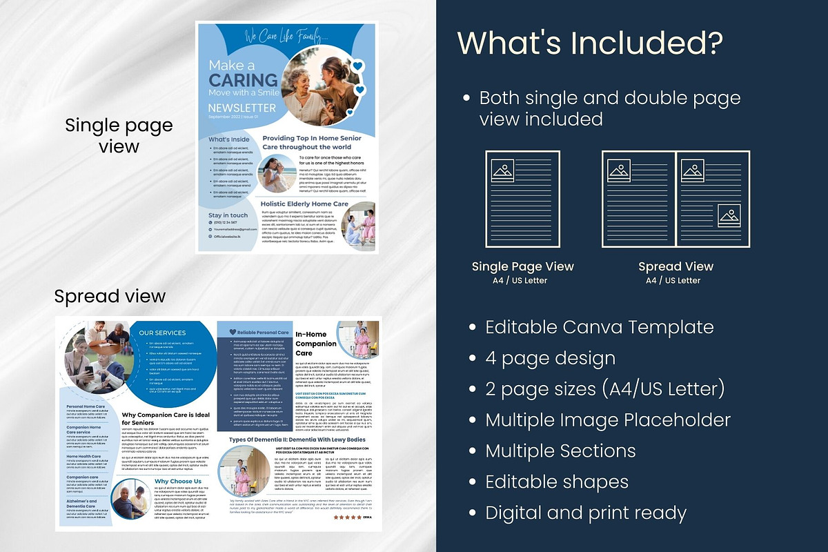 Canva Newsletter Template Caregiver preview 6