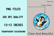 Sweet Baby Penguin Stained Glass Cli, an Illustration by SVGArt (Thumbnail 6 of 8)