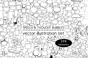 Speech & thought bubbles - vector, a Work Illustration by Renée from Studio neetje