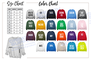 Size Chart for Gildan Sweatshirt, an Apparel Mockup by creativsupply (Thumbnail 1 of 4)