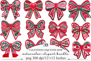 Crochet Valentine Coquette Bow, an Illustration by Designking