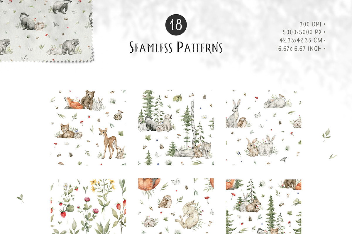 Forest Babies. Wild Animals clipart, an Animal Illustration by Kreker Kate (Photo 3 of 12)