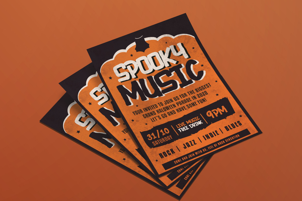 Modern Halloween Music Party Flyer, a Flyer Template by Tokosatsu (Photo 1 of 4)