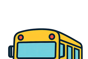 Yellow school bus illustration, isol, an Illustration by Dvoevnore photos