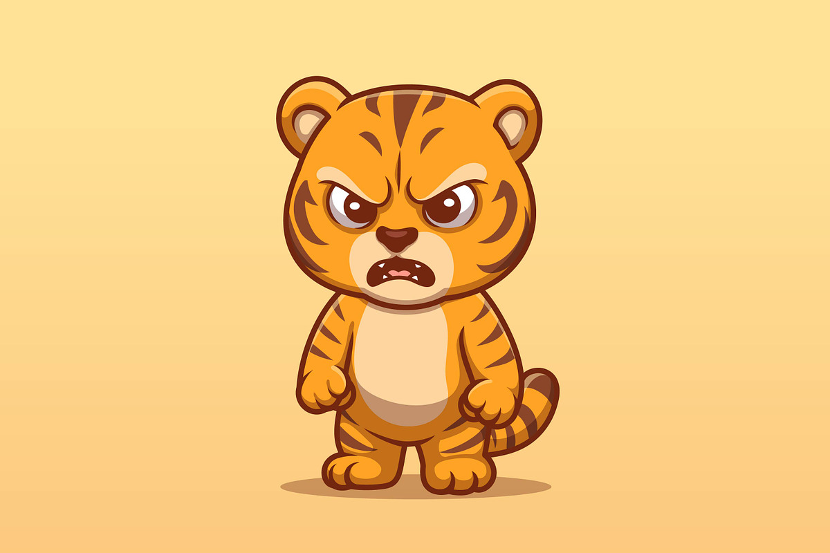 Angry Tiger Cartoon Character Illust, an Animal Illustration by Gumrega Studio