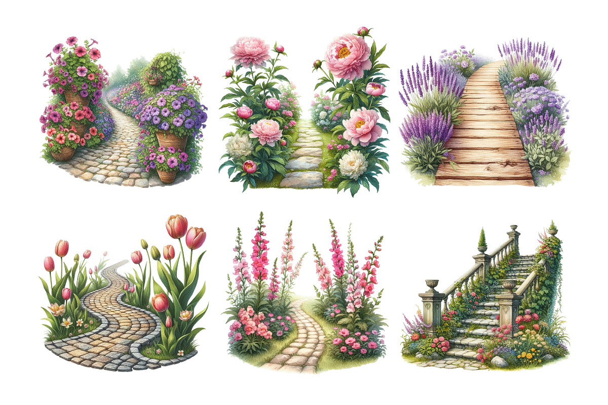 Flower Garden Pathway Clipart, an Illustration by Daily.Designs (Photo 3 of 4)