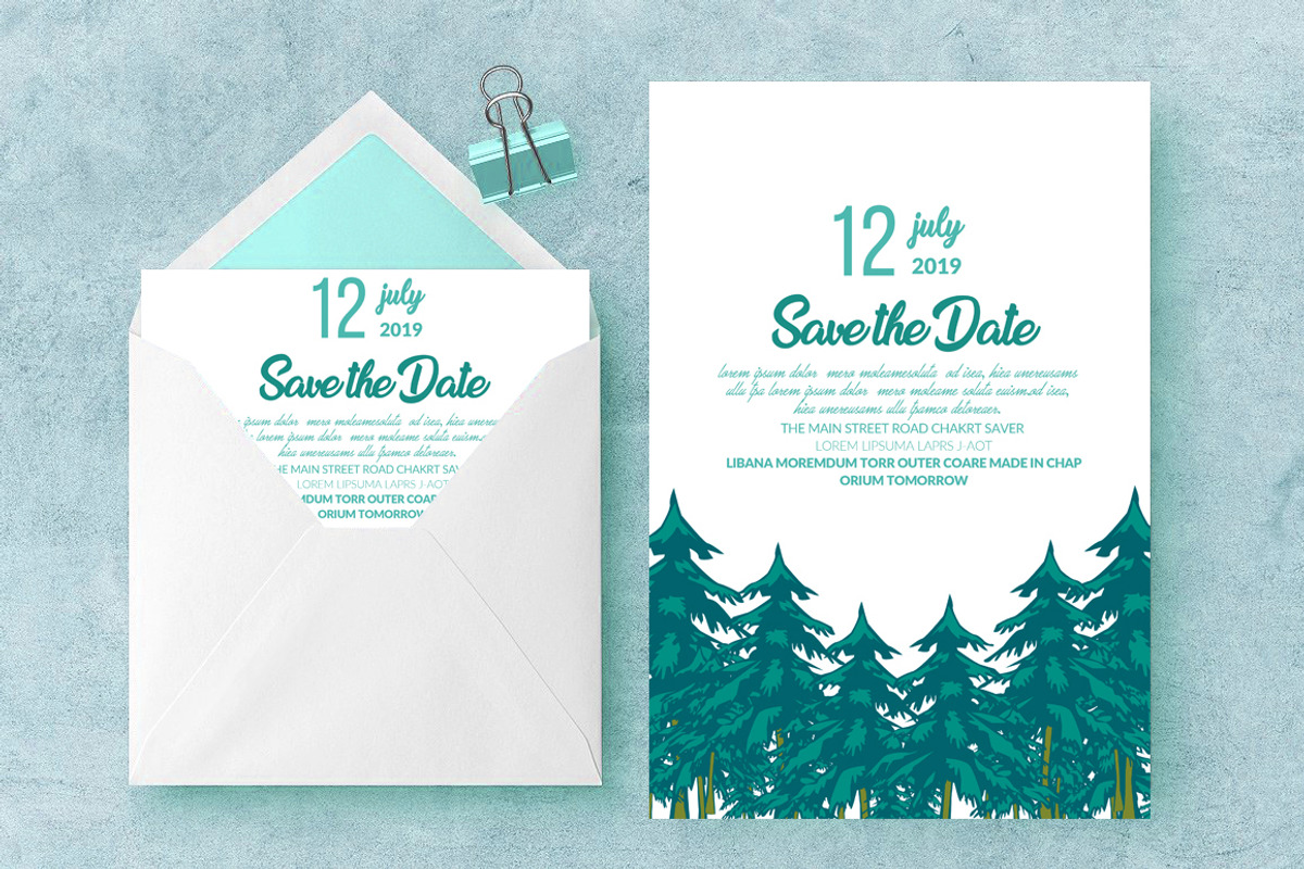 Green Save The Date Card invite Temp, an Invitation Template by Design Up (Photo 1 of 3)