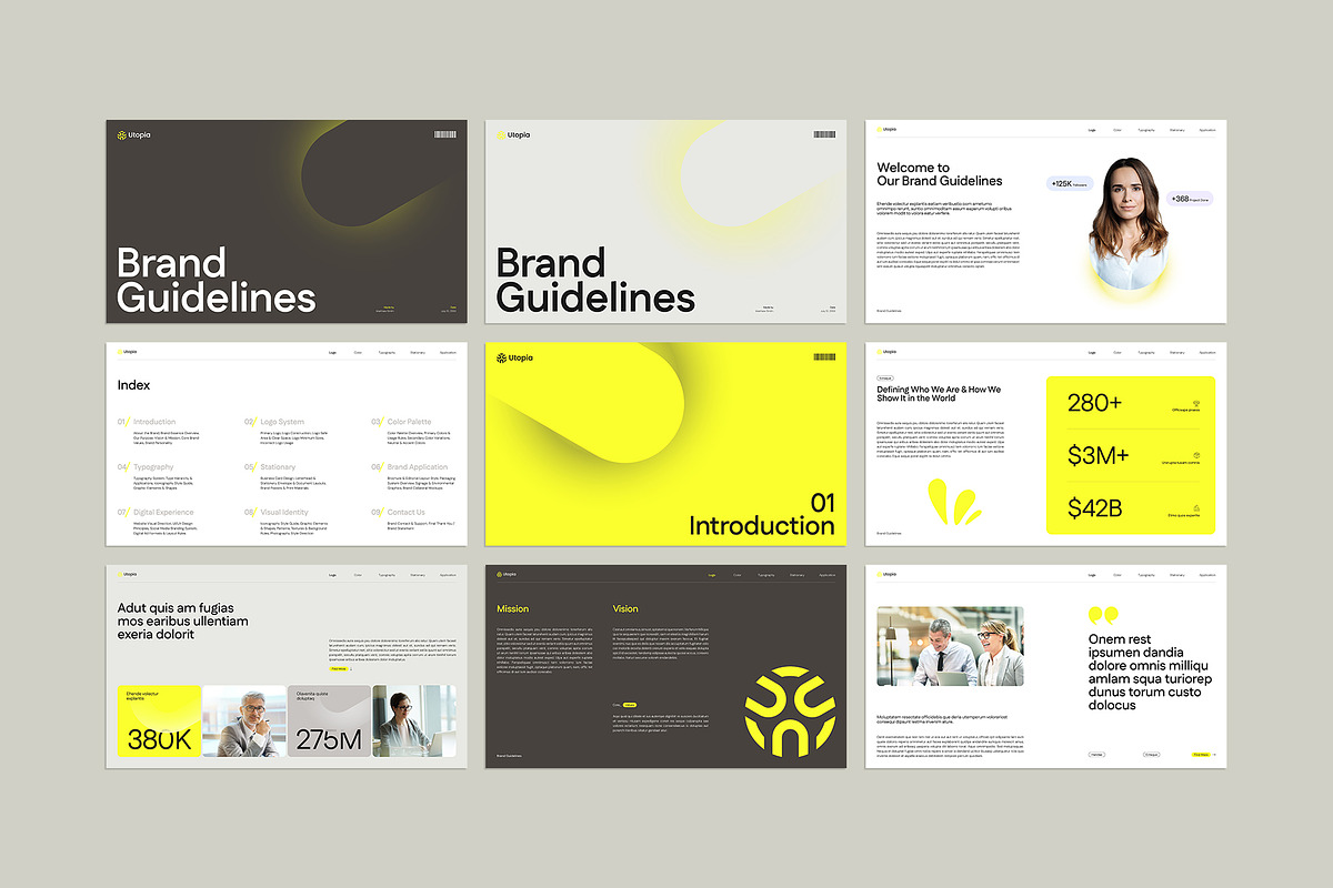 Utopia V4- Brand Guidelines Template, a Branding & Logo Template by graphypix (Photo 8 of 14)