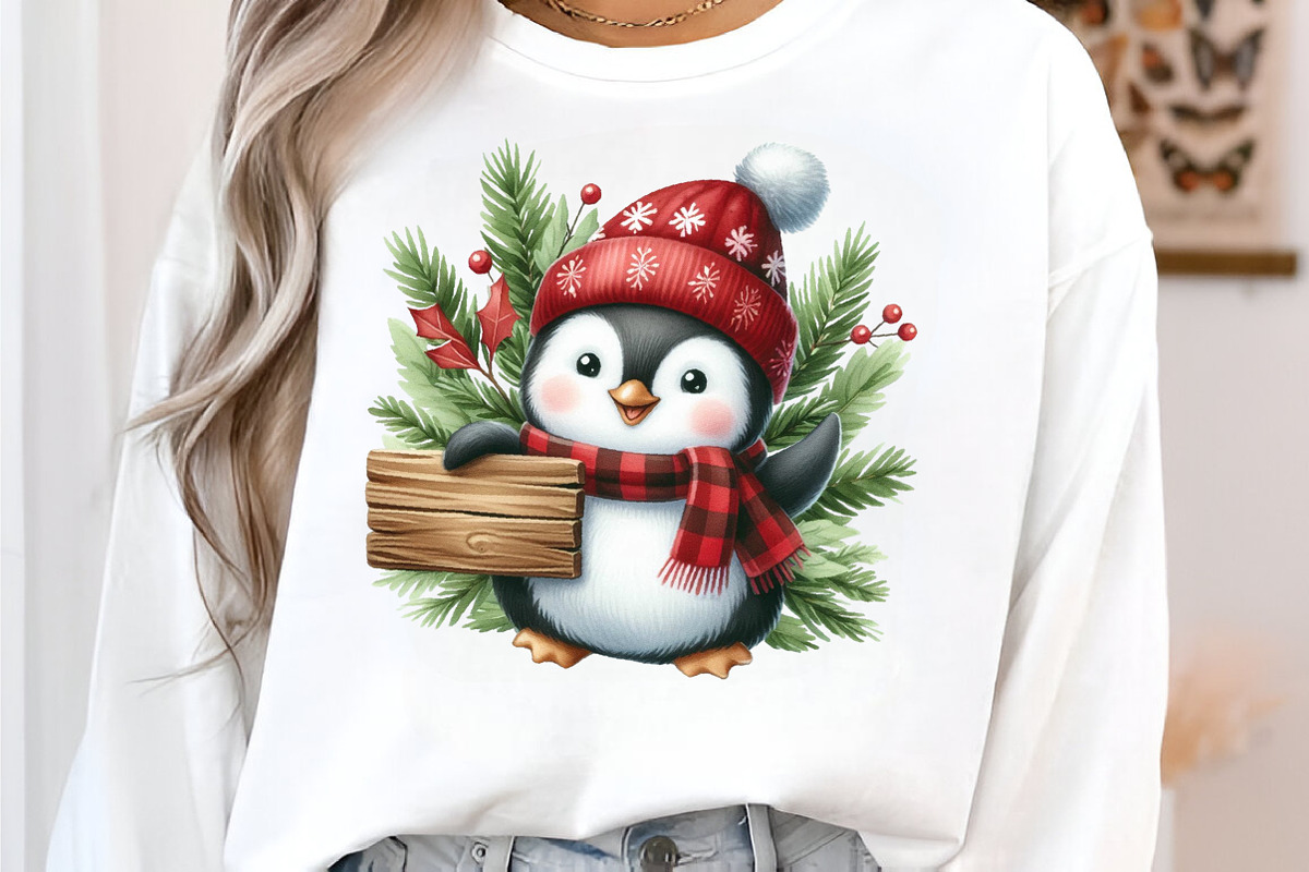 Watercolour Christmas Penguin Winter, an Illustration by SinaCreation (Photo 5 of 7)