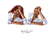 African american Black girl clipart, an Illustration by KupalinaArt (Thumbnail 3 of 6)