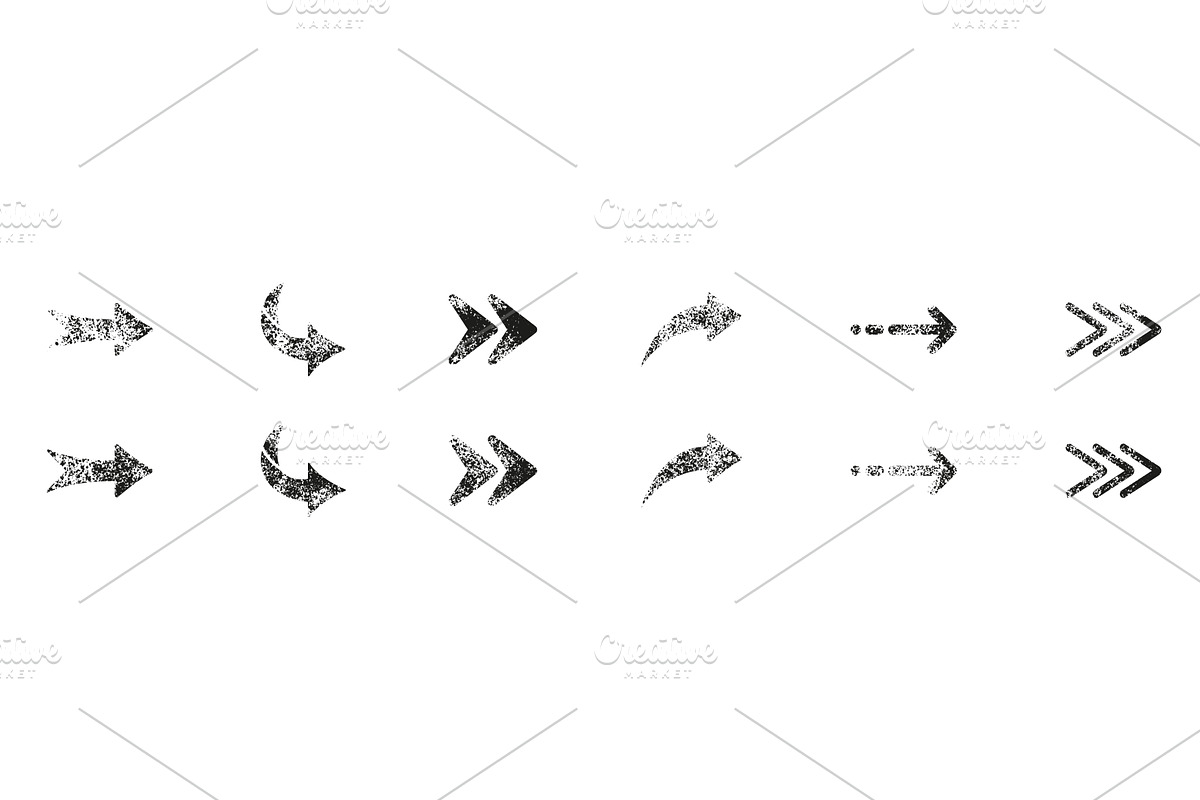 Arrow Grunge Set, an Object Illustration by Vector Creator