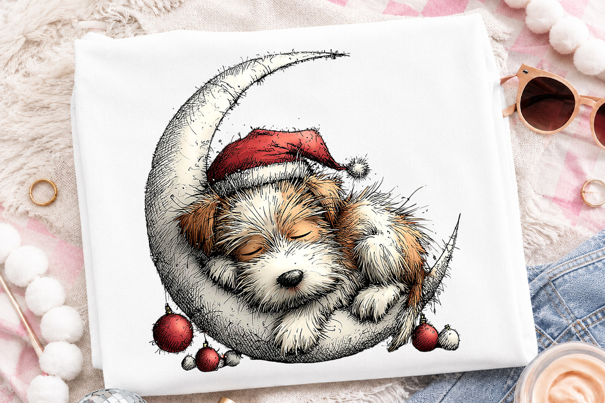 Whimsical Cute Christmas Dog Clipart, a Transportation Illustration by Digital Artistic99 (Photo 2 of 5)