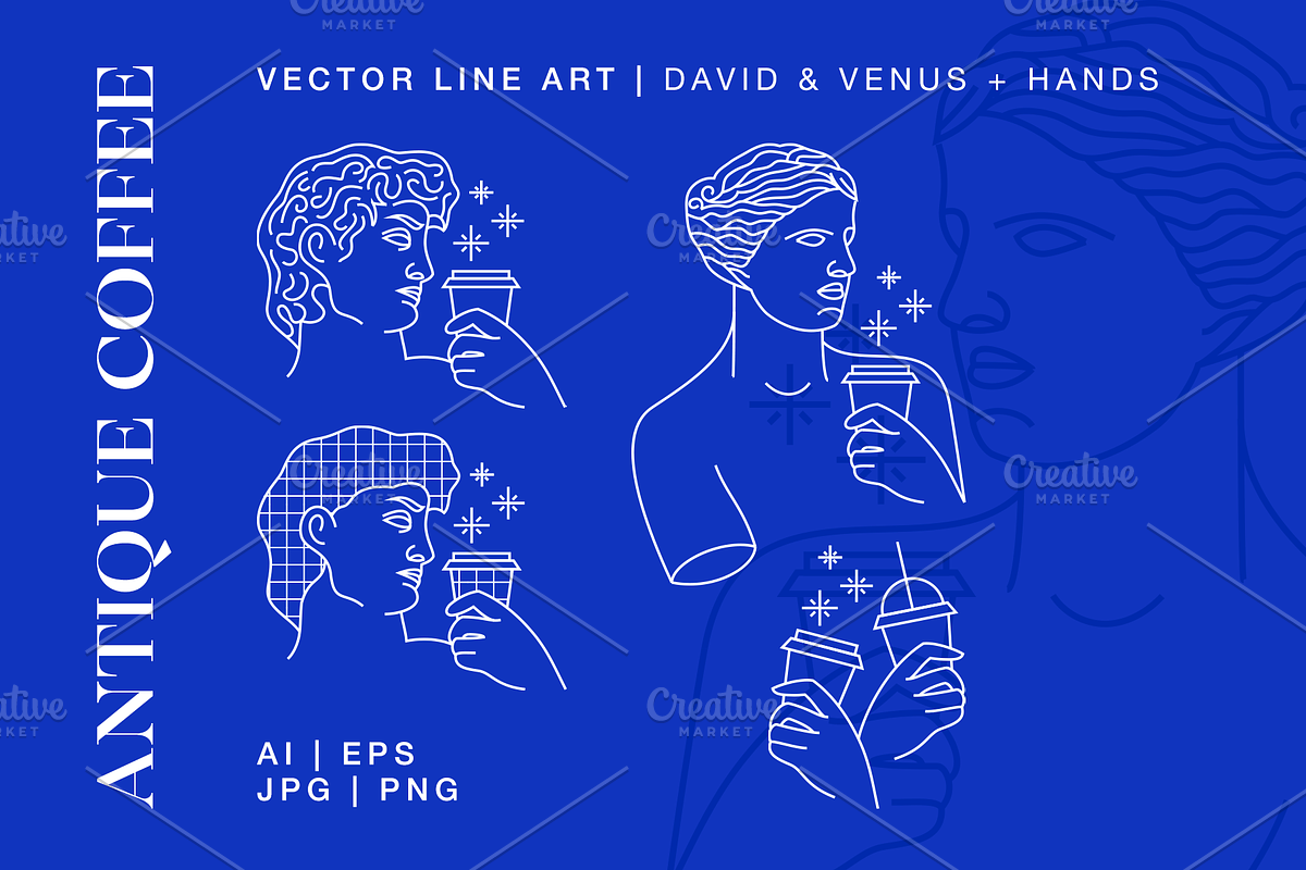Antique Coffee - Vector Line Art, an Illustration by Aidana Aidar (Photo 3 of 10)