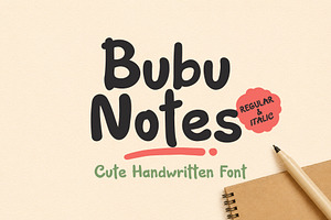 Bubu Notes - Cute Handwritten Font