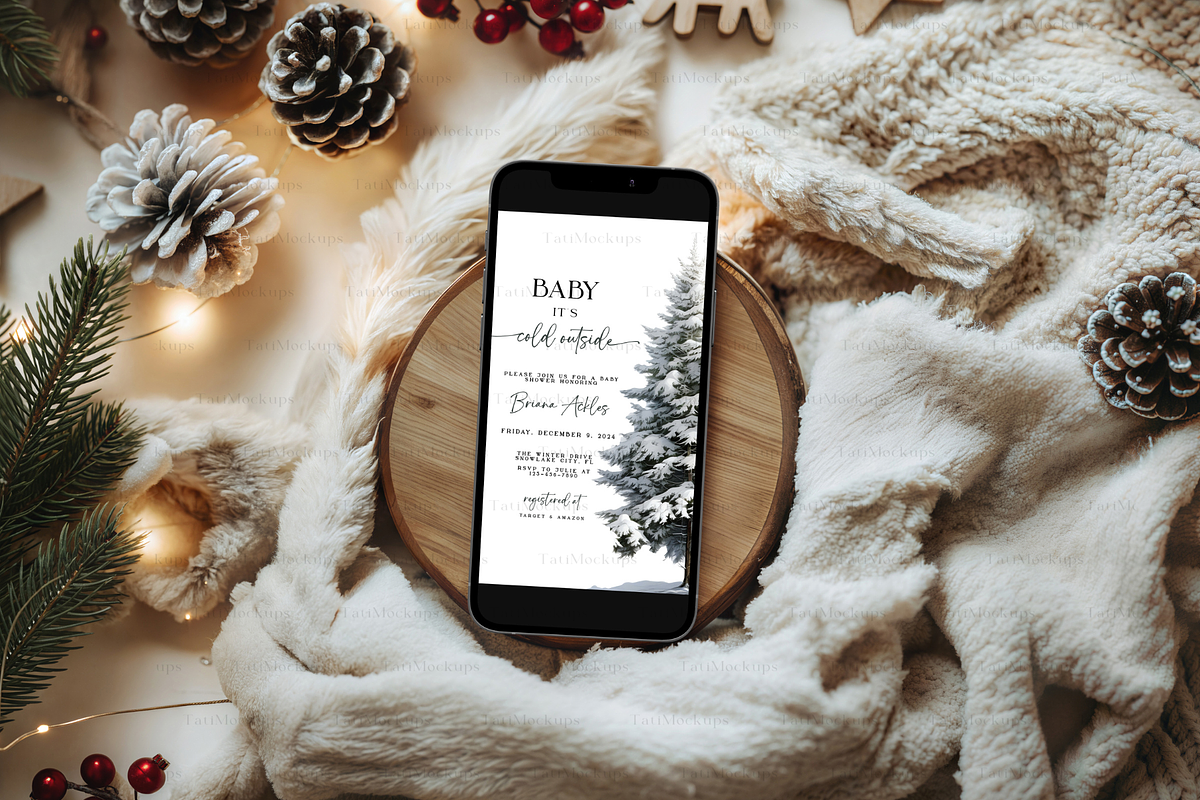Christmas Phone Mockup Fur Backgroun, a Product Mockup by TatiMockup (Photo 5 of 5)