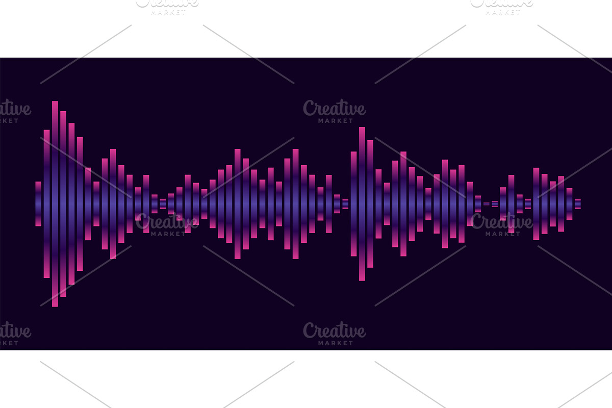 Vector music sound waves, an Illustration by Things for designers