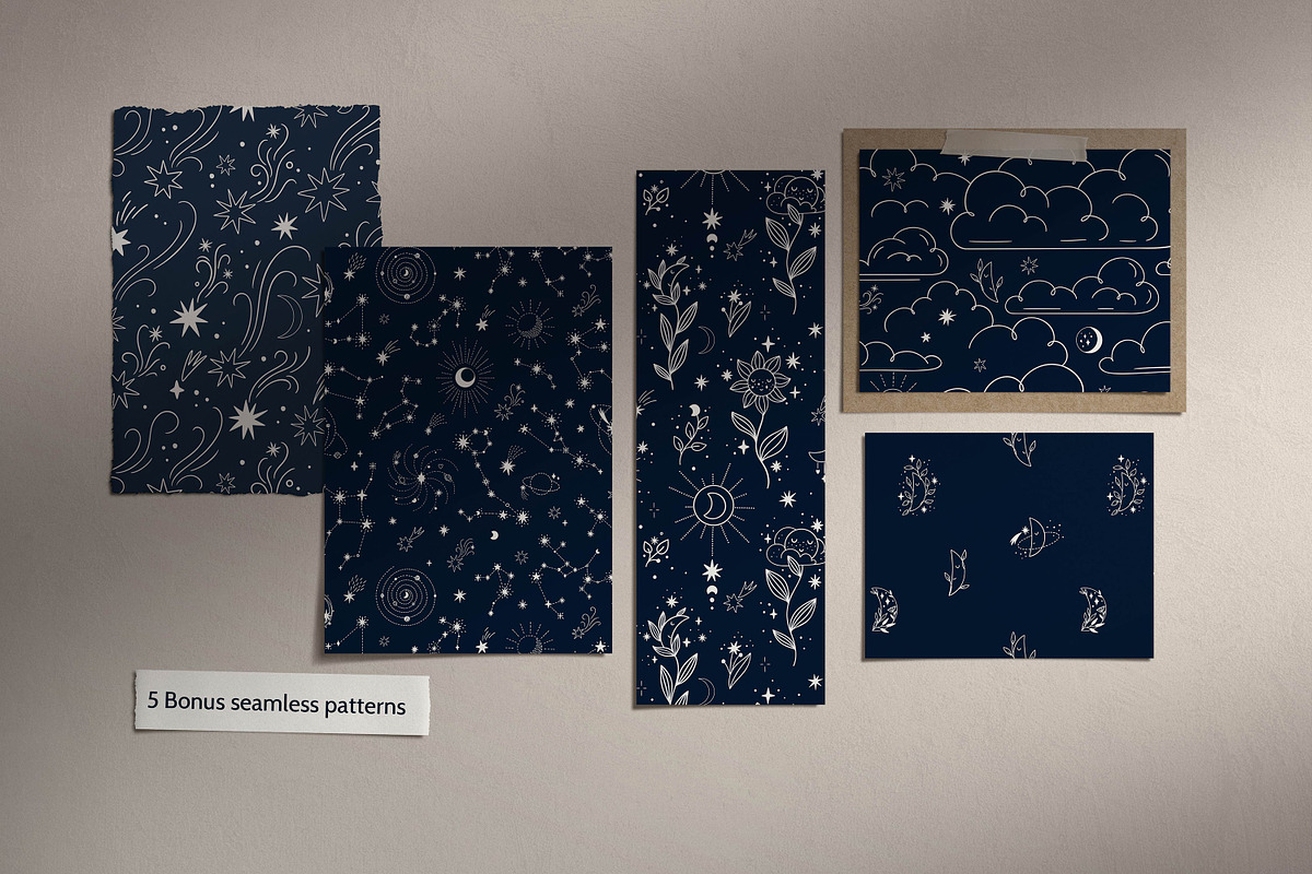 Celestial - Stars and Moons Cliparts, an Illustration by OxanaTally (Photo 8 of 11)
