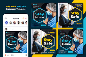 Prevent Covid-19 Instagram Post, a Social Media Template by Boostock