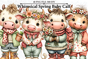 Whimsical Spring Baby Calf Clipart, a Seasonal Illustration by HueNestify (Thumbnail 1 of 3)