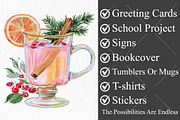 Watercolor Christmas Drink Clipart, a Seasonal Illustration by Canvas Craft (Thumbnail 3 of 10)