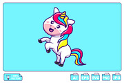 Cute Unicorn Standing Cartoon, an Animal Illustration by Artstorystudio (Thumbnail 1 of 3)