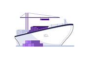 Cargo delivery concept set, a Transportation Illustration by PaperTrident (Thumbnail 7 of 7)