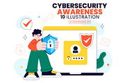 10 Cybersecurity Awareness Campaign, a Technology Illustration by denayunebgt (Thumbnail 1 of 4)