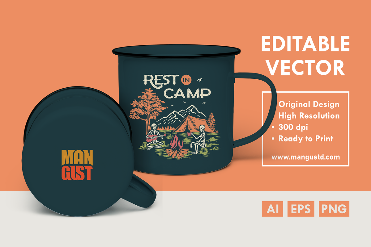 Rest in Camp, a Seasonal Illustration by Mangustudio (Photo 3 of 3)