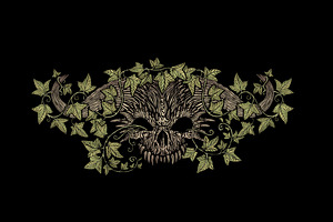 Monster skull with horns