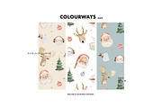 Vintage Christmas Santa face pattern, a Pattern Graphic by Milatoo (Thumbnail 2 of 4)