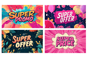 Super promotion banners. Promo sale, an Object Illustration by Stock-Smart-Start