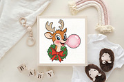 Christmas Reindeer Blowing Bubble, an Illustration by CraftArtStudio (Thumbnail 4 of 4)