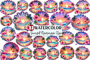 Tropical Sunset Flamingo Clipart, an Illustration by Rose Art (Thumbnail 1 of 7)