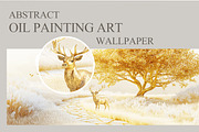 Abstract golden tree elk wallpaper, a Decorative Illustration by fei long (Thumbnail 7 of 10)