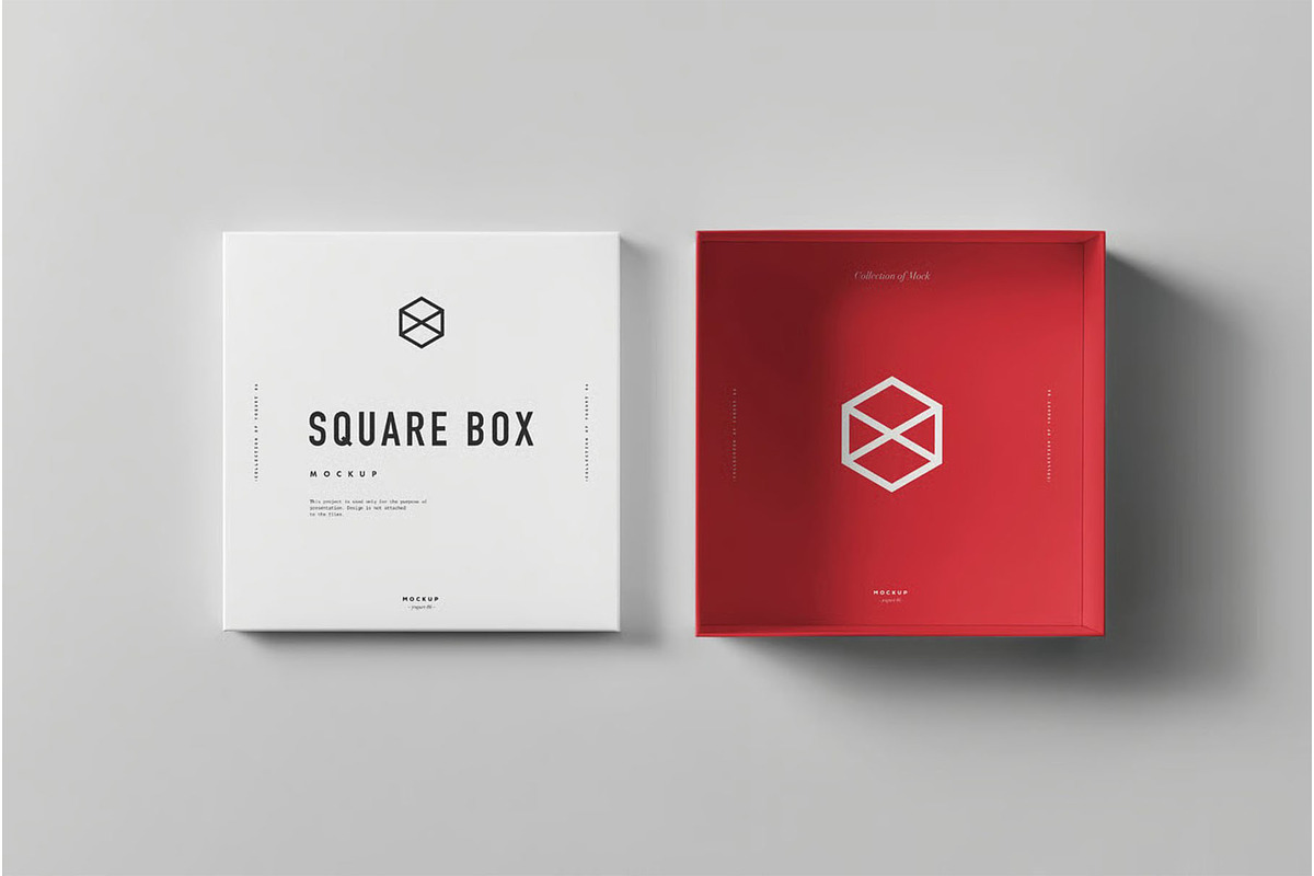 Square Shoe Box Mock-up, a Product Mockup by zippypixelstudio (Photo 3 of 7)
