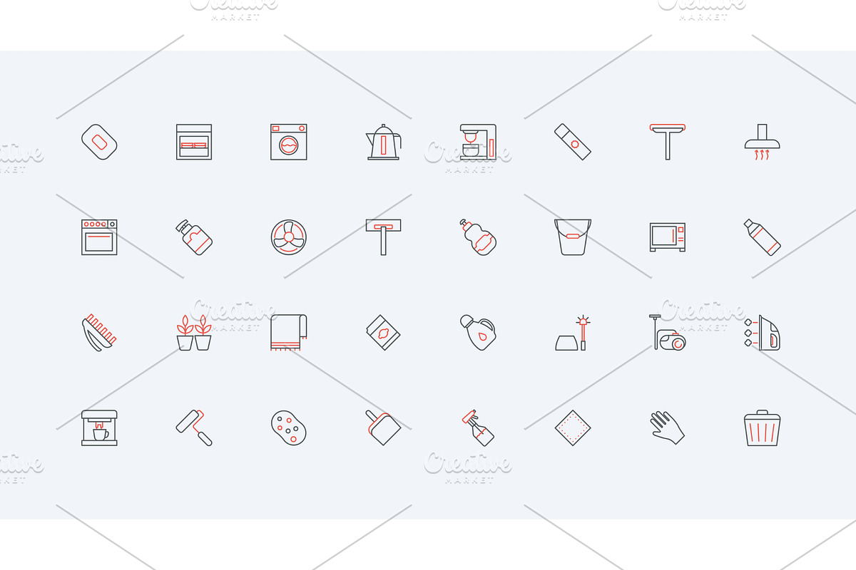 Electrical appliances tools icons, an Object Illustration by Lemberg Vector