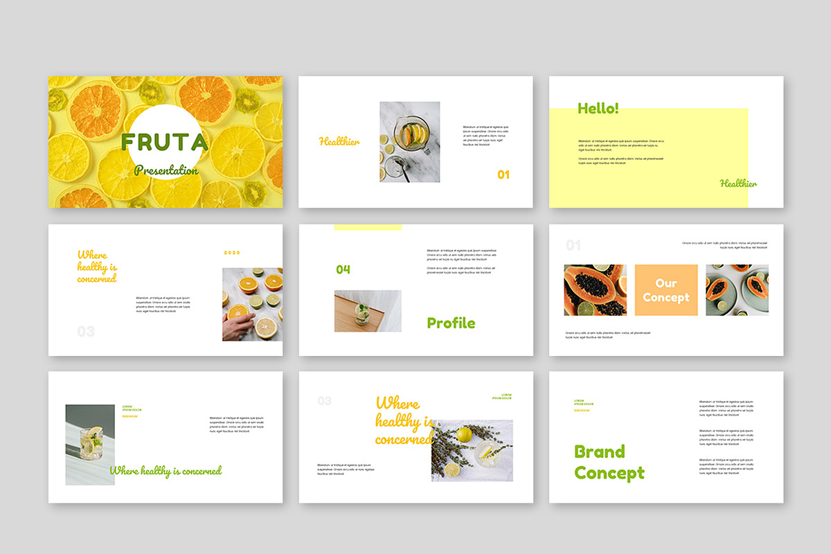Fruta PowerPoint Presentation, a Presentation Template by Meknya (Photo 2 of 6)