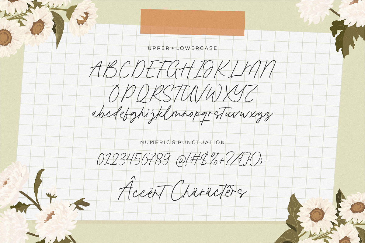 Floral Bouquet Font, a Script Font by Balpirick Studio (Photo 5 of 6)