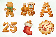 Watercolor Christmas Gingerbread, an Illustration by Creative Art (Thumbnail 5 of 10)