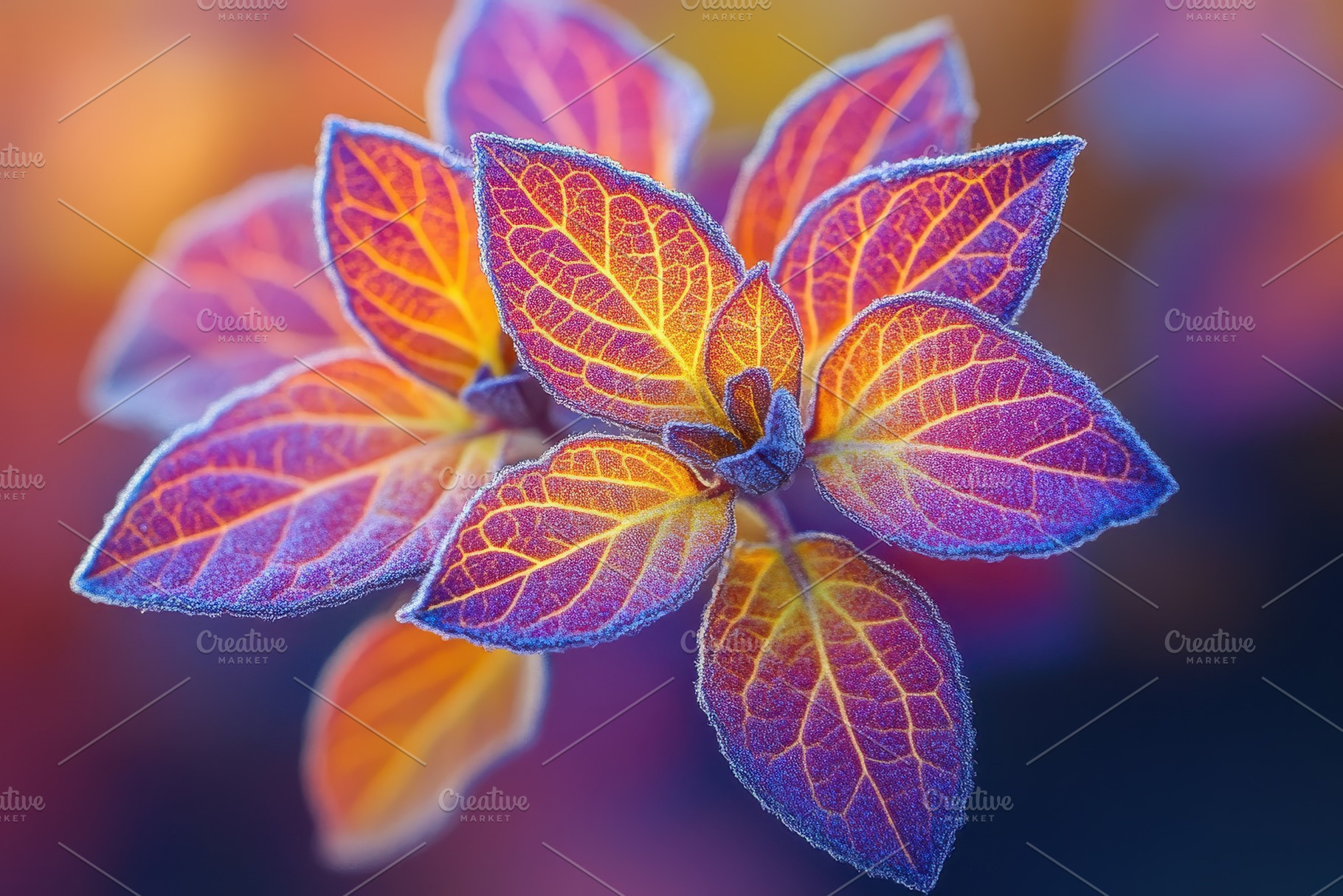 Colorful leaves of a tropical plant, a Photo by Tanuart
