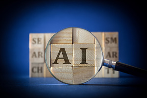 AI Concept Under Magnifying Glass, a Business Photo by Davizro's Market