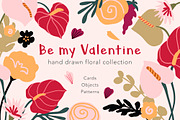 Be my Valentine flowers collection, a Seasonal Illustration by Volha Studio (Thumbnail 1 of 11)