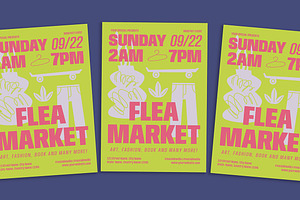 Bold Modern Flea Market Flyer, a Flyer Template by Gumico Studio.
