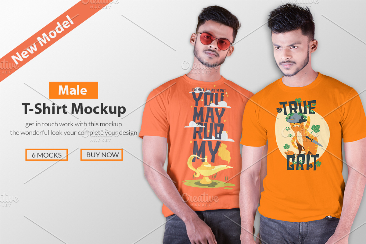 Male t-shirt Mockup-V-2-001, a Shirt Mockup by designvillage (Photo 1 of 6)