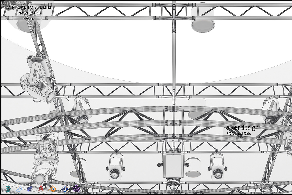 Virtual TV Studio News Set 36, an Architecture 3D Model by akerStudio (Photo 21 of 25)