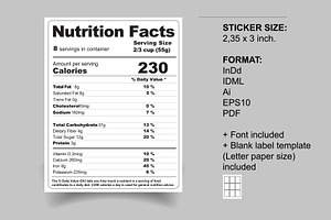 Nutrition Facts Label Template