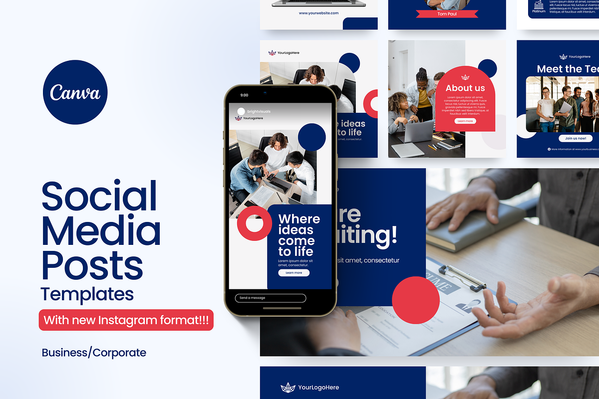 Canva Social Media Templates, a Social Media Template by Studio B | Canva Template (Photo 1 of 13)