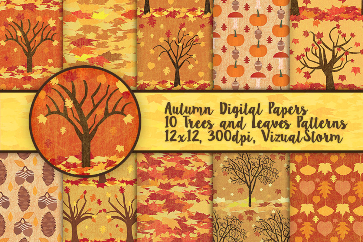 Fall Foliage Autumn Patterns, a Pattern Graphic by VizualStorm (Photo 1 of 3)