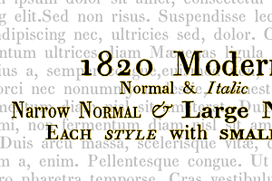 1820 Modern Complete Set, a Serif Font by GLC Foundry